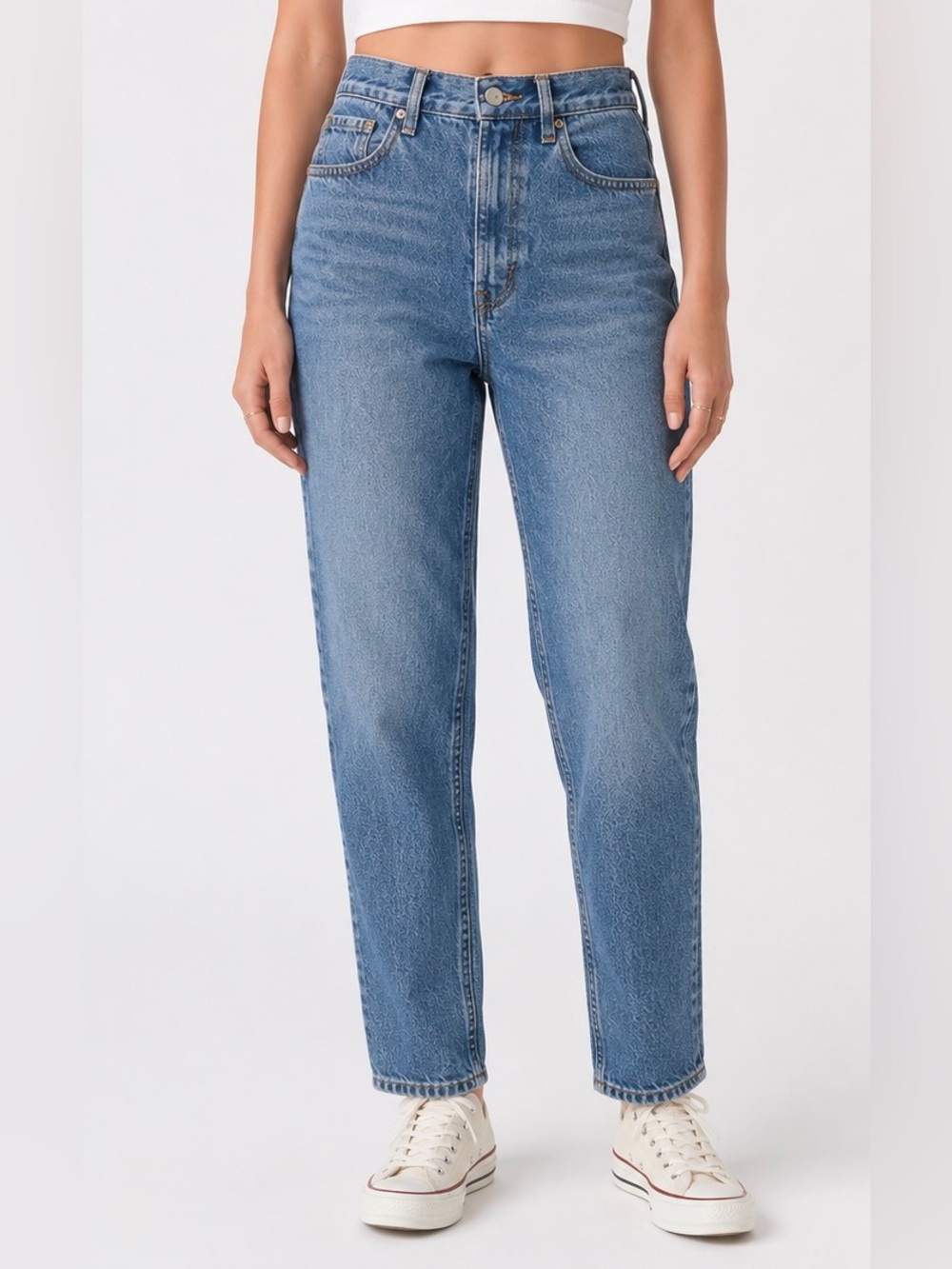 Pacsun Dad Jeans Size 23 High Rise Medium Wash 100% Cotton Straight Leg